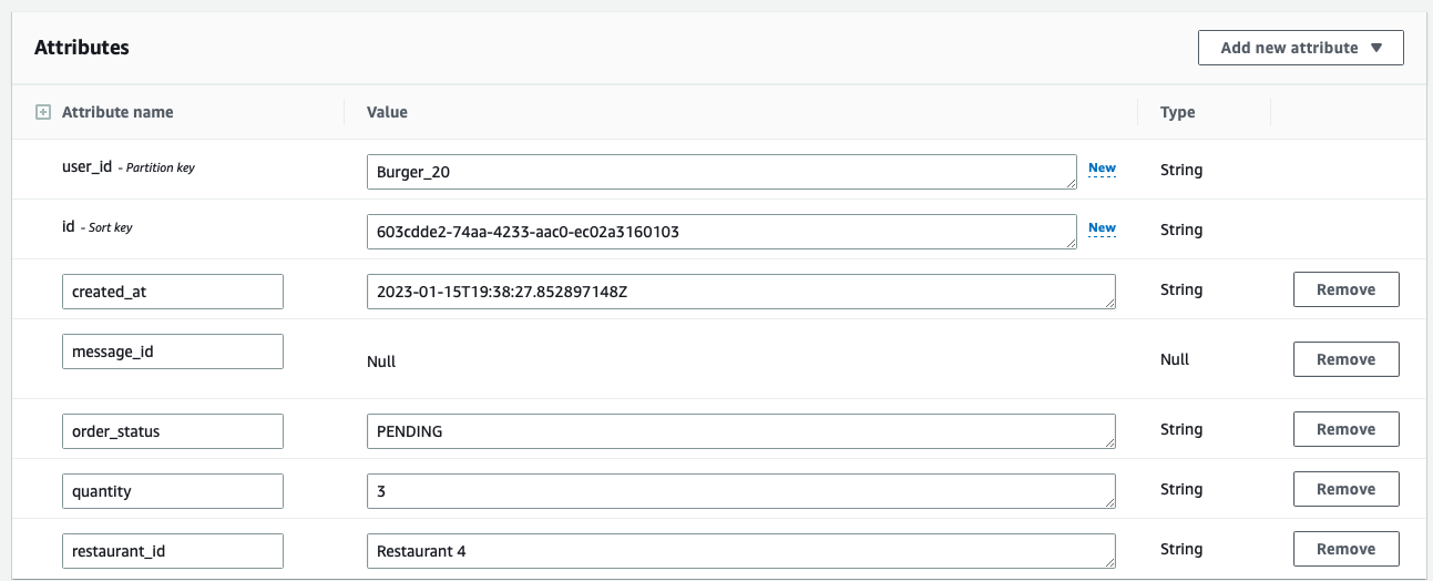 Dynamodb table order